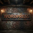 Табличка с надписью WordPress в стиле лофт